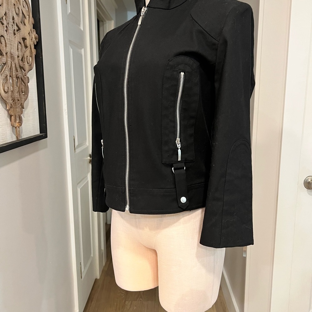 IDEOLOGY Black Jean Jacket with Zippers - Picture 4 of 14